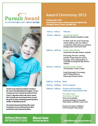 2015 Pursuit Award Agenda PDF